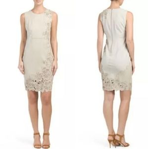 Elie Tahari Avital Floral Appliqué Sheath Dress
